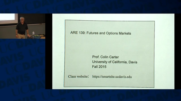 ARE139: Lecture 1, Fall 2015