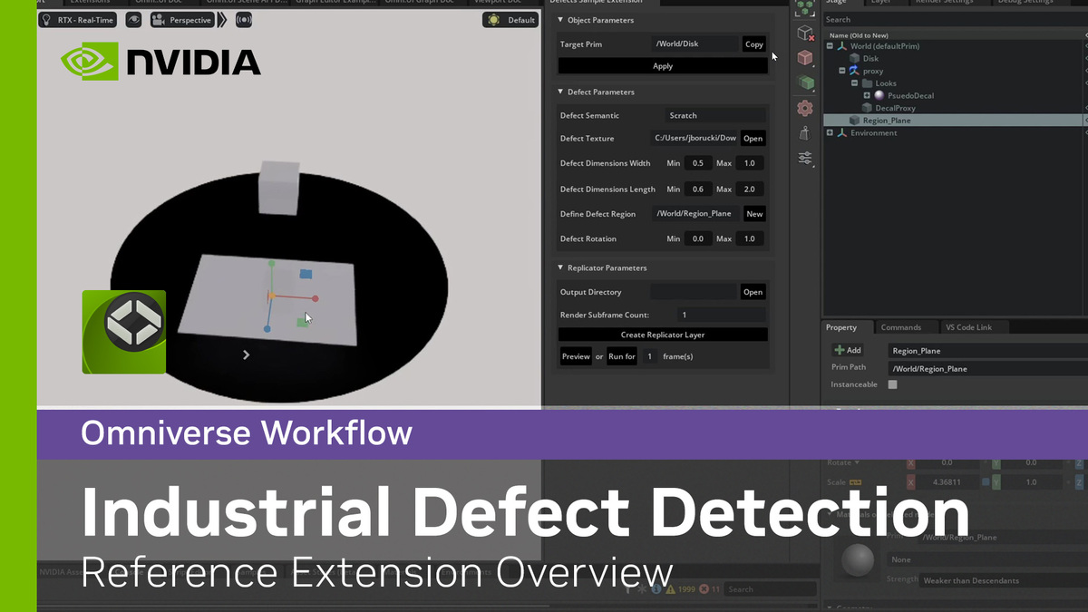 Defect Detection Reference Extension Overview Omniverse 2020 NVIDIA