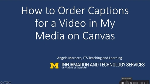 Thumbnail for How to Order Captions for a Video In My Media on Canvas