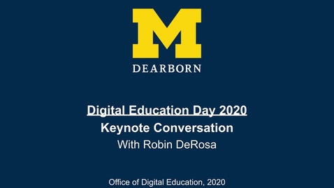 Thumbnail for Digital Education Day 2020 - Keynote Conversation with Robin DeRosa