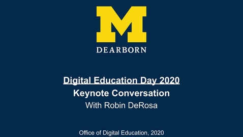 Thumbnail for entry Digital Education Day 2020 - Keynote Conversation with Robin DeRosa