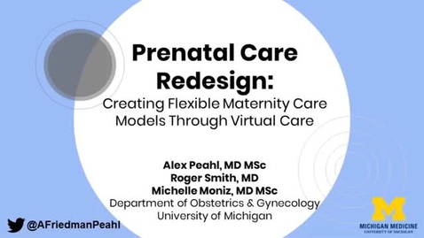 Thumbnail for Prenatal Care Redesign:  Creating Flexibly Maternity Care Models Through Virtual Care
