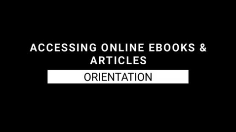 Thumbnail for Accessing Online E-Books &amp; Articles at THSL