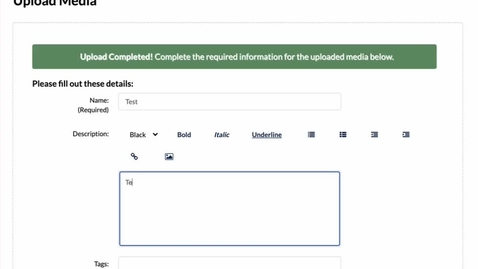 Thumbnail for Upload Media to My Media in Mediaspace