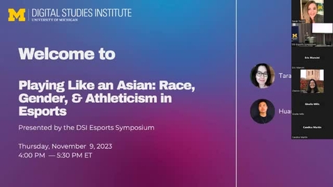 Thumbnail for DSI Esports Symposium | Playing Like an Asian: Race, Gender, &amp; Athleticism in Esports - Tara Fickle in Conversation with Huan He