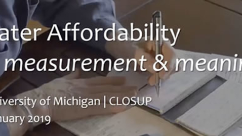 Thumbnail for CLOSUP-MML Webinar with Manny Teodoro on Water Affordability - Measurement and Meaning
