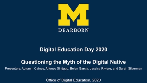 Thumbnail for Digital Education Day 2020 - Questioning the Myth of the Digital Native