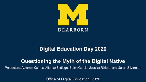 Thumbnail for entry Digital Education Day 2020 - Questioning the Myth of the Digital Native