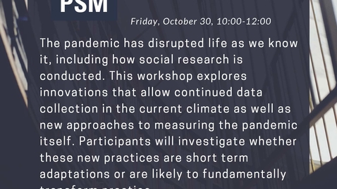 Thumbnail for Third Annual Likert Workshop - Surveys in the Era of the Pandemic and Beyond. October 30, 2020