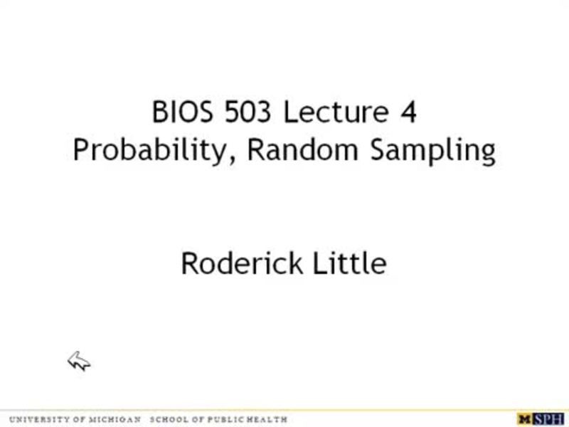 Probability And Random Sampling 1