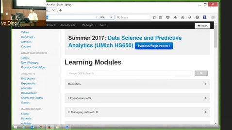 Thumbnail for entry DSPA Chapter 20 Prediction and Internal Statistical Cross-validation