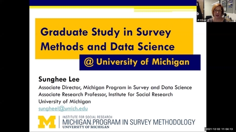 Thumbnail for entry Michigan Program in Survey and Data Science information session - December 2, 2021