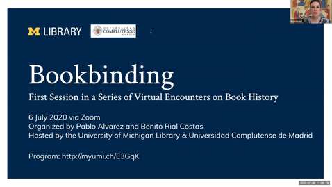 bookbinding first session in a series of virtual encounters on book history u m library mediaspace mivideo mivideo university of michigan