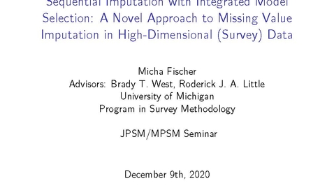 Thumbnail for entry Micha Fischer - Seminar Series - December 9, 2020