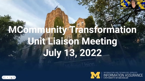Thumbnail for Unit Liaison Meeting - MCommunity Transformation