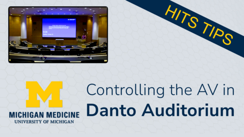 Thumbnail for entry Danto Auditorium | Controlling the AV 