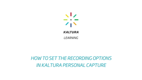 Thumbnail for entry How to Set the Recording Options in Kaltura Capture