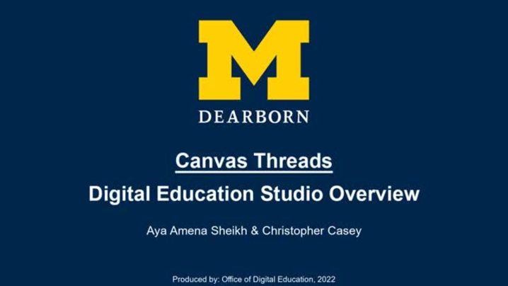 Thumbnail for channel UM-Dearborn Canvas Training and How-To Videos for Faculty