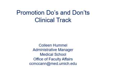 Thumbnail for entry Clinical Track - Promotion Packet Dos &amp; Don'ts