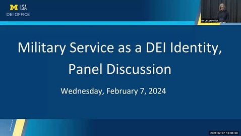 Thumbnail for entry Military Service as a DEI Identity, Panel Discussion