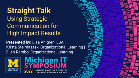 Thumbnail for Straight Talk: Using Strategic Communication for High Impact Results