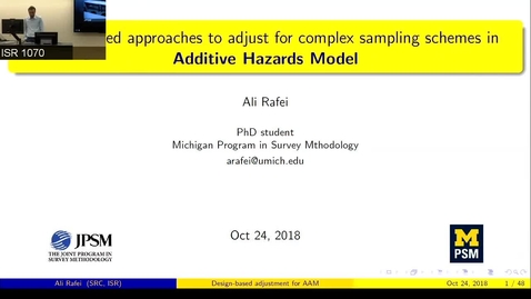 Thumbnail for JPSM/MPSM Seminar Series - Ali Rafei - October 24th  2018
