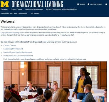 Screenshot of Organizational Learning homepage