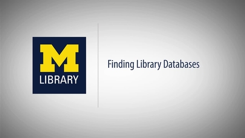 Thumbnail for entry Finding Library Databases