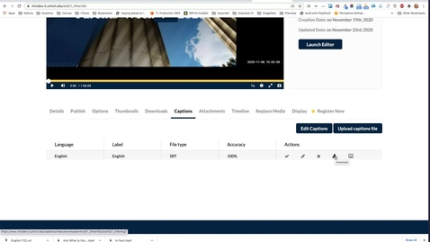 Thumbnail for How to Download Captions &amp; Transcript Files from My Media