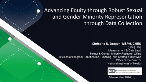 Thumbnail for Christina Dragon - Advancing Equity through Robust Sexual and Gender Minority Representation through Data Collection - November 6, 2024