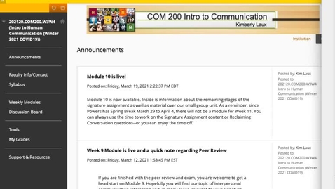 Thumbnail for entry COM200 Introduction to Human Communication by Kimberly Laux