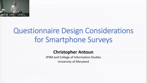 Thumbnail for JPSM/MPSM Seminar Series - Chris Antoun - April 11th 2018