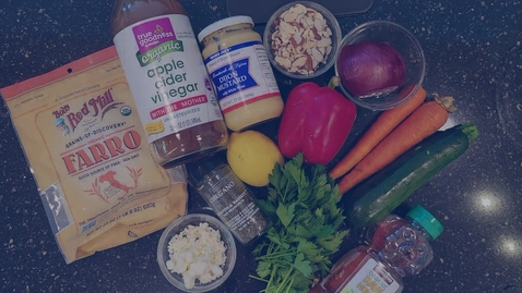 Thumbnail for Warm Farro and Chopped Veggie Salad
