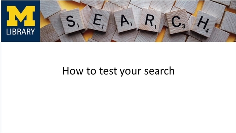 Thumbnail for entry How to test your search
