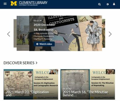 Screenshot of Clements Library Mediaspace homepage