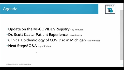 Thumbnail for Mi-COVID19 CQI Wide Webinar: Improving Care for Patients with COVID19 across Michigan
