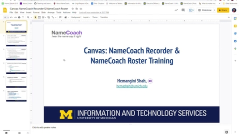 Thumbnail for entry Canvas: NameCoach Recorder &amp; NameCoach Roster Training