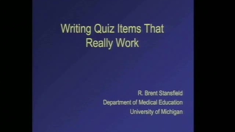 Thumbnail for Writing Quiz Items that Really Work