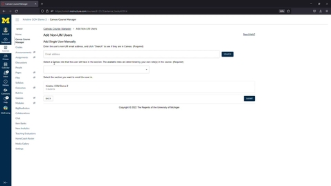 Thumbnail for entry Add a Non-UM Guest using Canvas Course Manager (CCM)