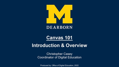 Thumbnail for entry Canvas 101 - Introduction and Overview
