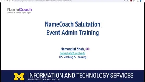 Thumbnail for NameCoach Salutation Training  Video