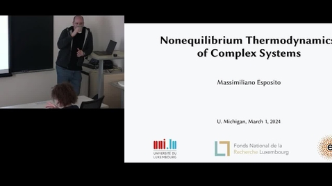Thumbnail for Massimiliano Esposito | Nonequilibrium Thermodynamics of Complex Systems | March 1, 2024