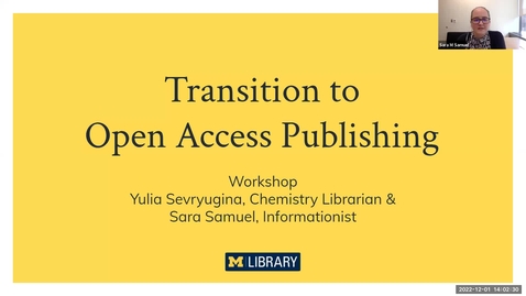 Thumbnail for entry Transition to Open Access Publishing - December 2022