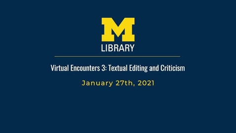 Thumbnail for entry Textual Editing and Criticism: Principles and New Perspectives