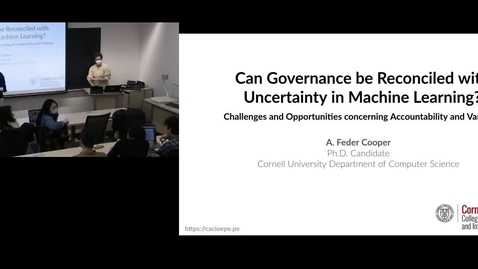 Thumbnail for entry A. Feder Cooper | Can Governance be Reconciled with Uncertainty in Machine Learning? | March 23, 2023