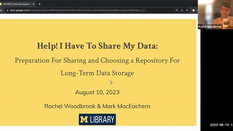 Thumbnail for Help! I Have To Share My Data: Preparation For Sharing and Choosing a Repository For Long-Term Data Storage