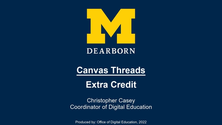 Thumbnail for channel UM-Dearborn Canvas Training and How-To Videos for Faculty