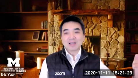 Thumbnail for 2020 Michigan IT Symposium Keynote: Fireside chat with Eric Yuan, Zoom CEO