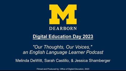 Thumbnail for entry &quot;Our Thoughts Our Voices,&quot; Digital Education Day 2023
