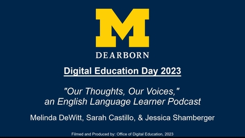 Thumbnail for &quot;Our Thoughts Our Voices,&quot; Digital Education Day 2023